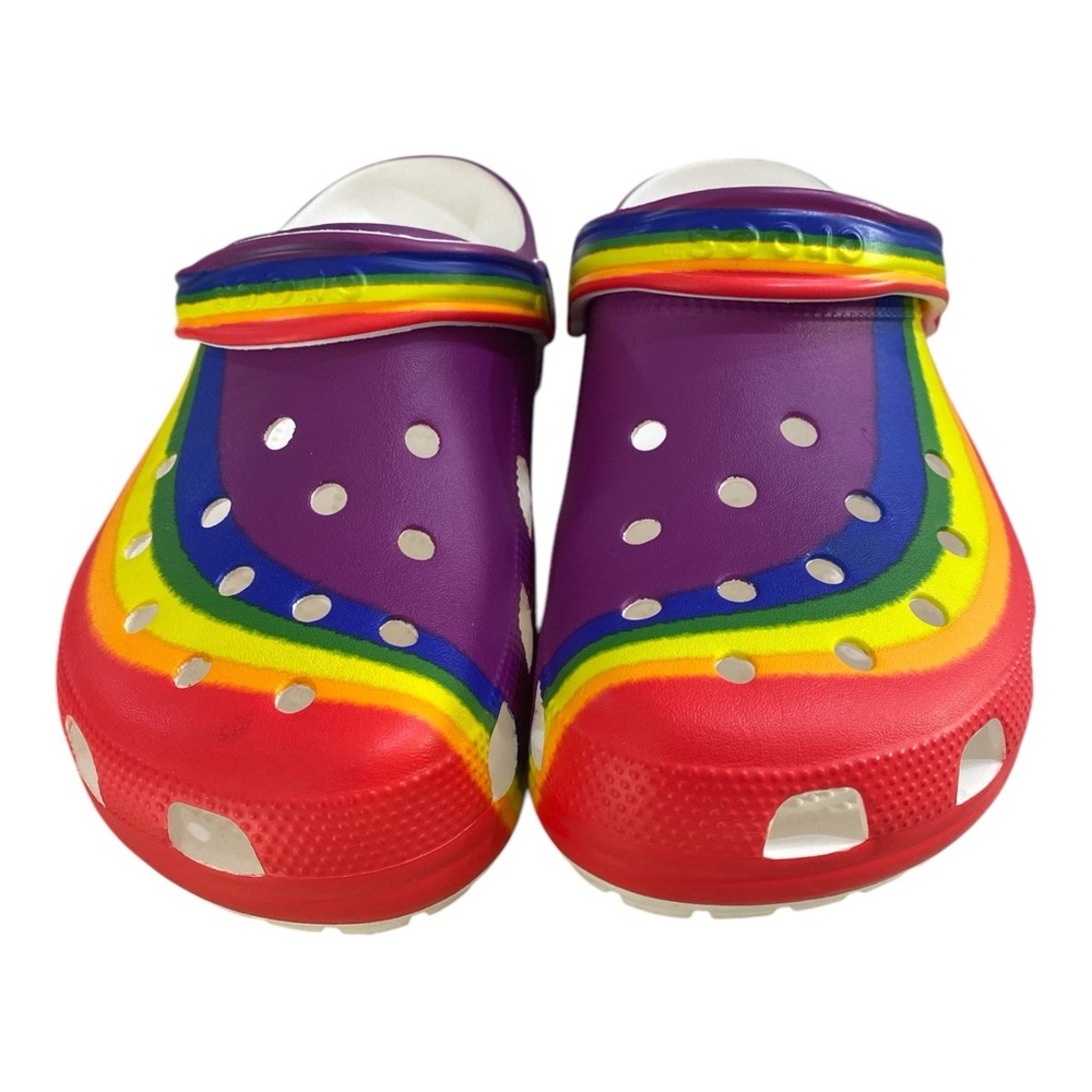 Crocs Unisex Rainbow Dye Clog Pride Month Beach Men 10 Women 12